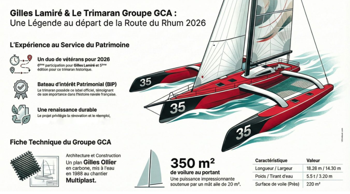 Trimaran Groupe GCA ex Elf Aquitaine / Gilles Lamiré