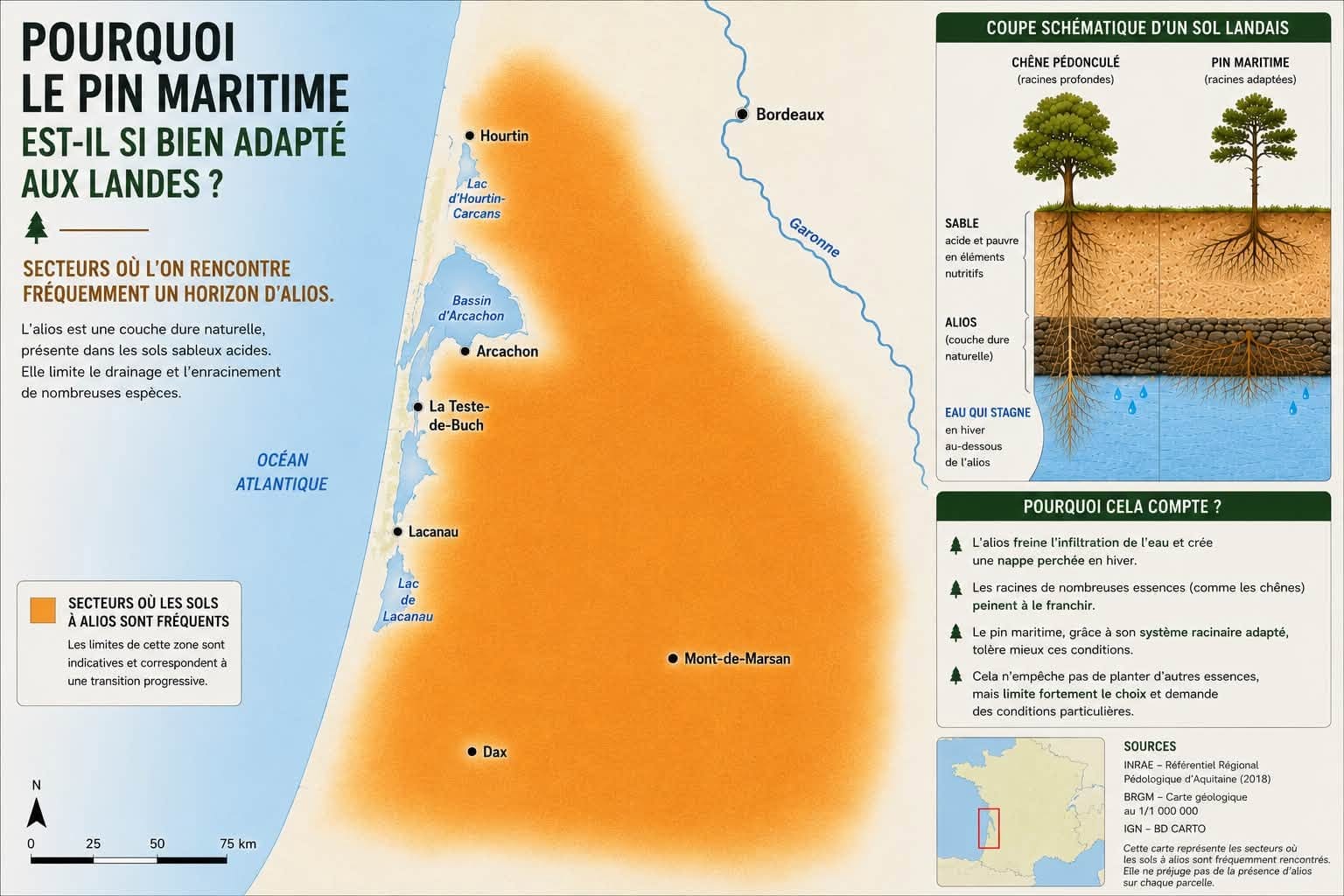 Pourquoi autant de pins maritimes dans les Landes ?