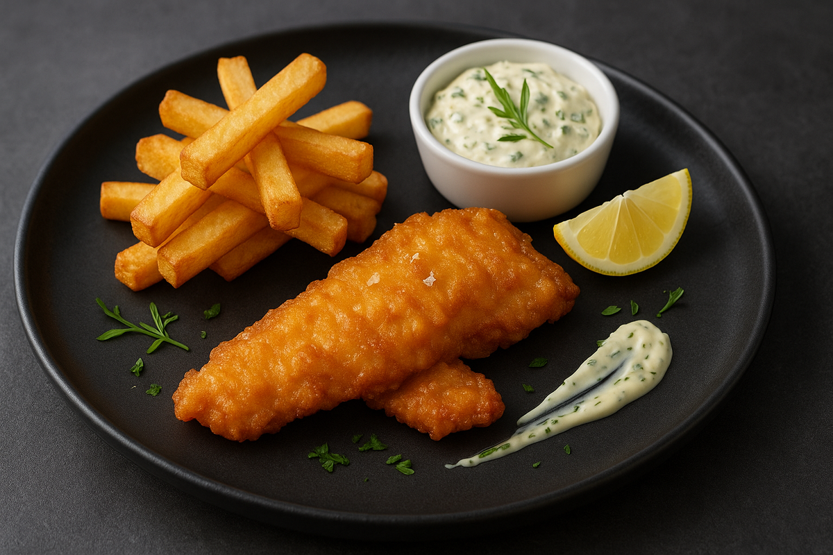 Fish & Chips parfait : croustillant, doré, et servi avec une sauce tartare à l’estragon