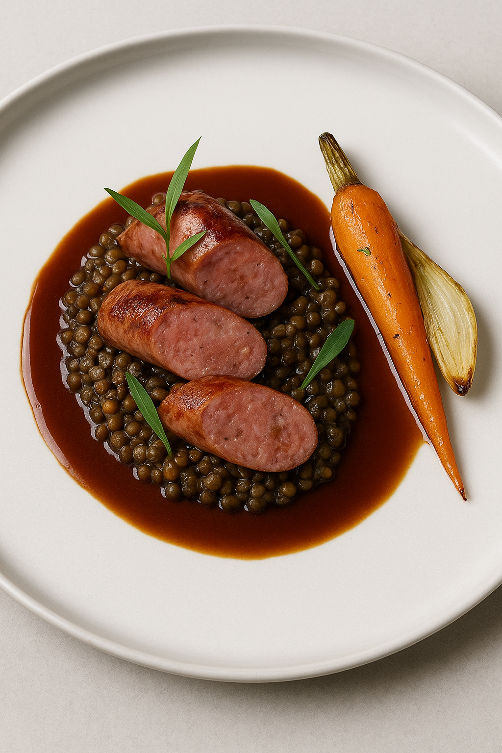 Une belle recette de lentilles contemporaine Illustration by Julien NICOLAS