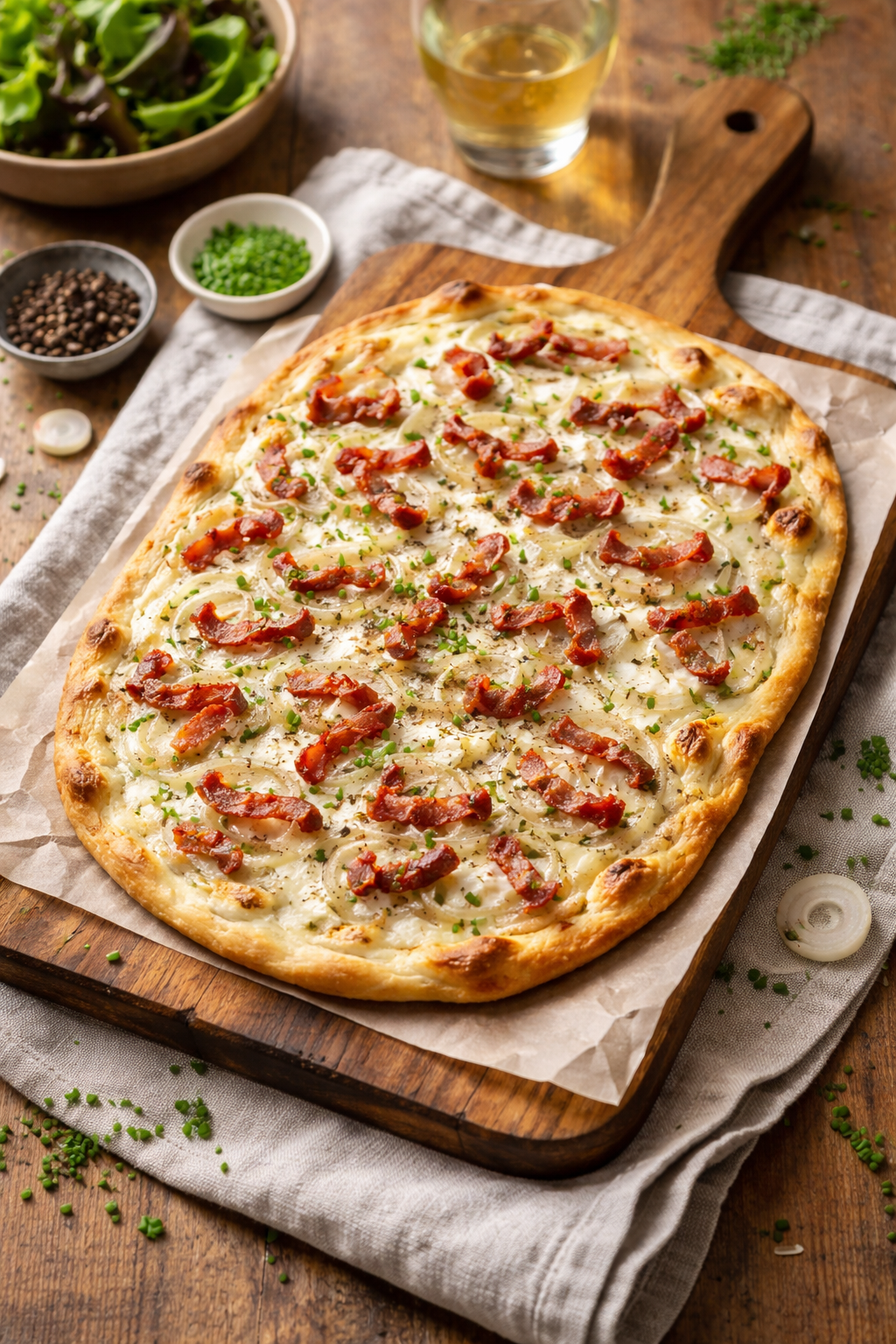 La recette traditionnelle de la flammekueche