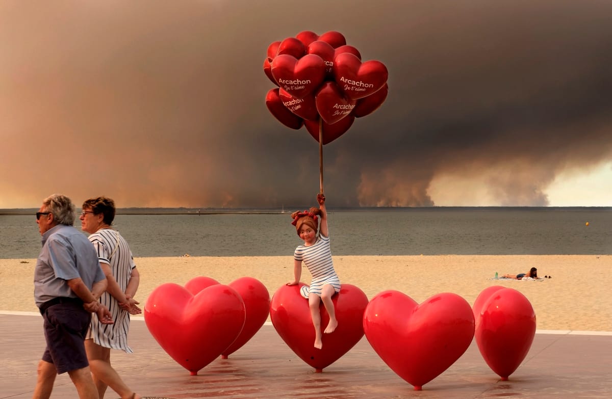 Incendies de Saumos Lège Cap-Ferret vus d'Arcachon par @Stéphane Scotto