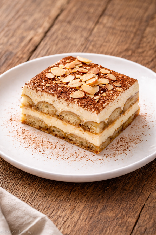 Le tiramisu fondant tout amandes Illustration by Sally's Baking