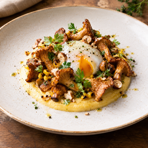 Recette Girolles juste poêlées, œuf parfait @Julien Nicolas